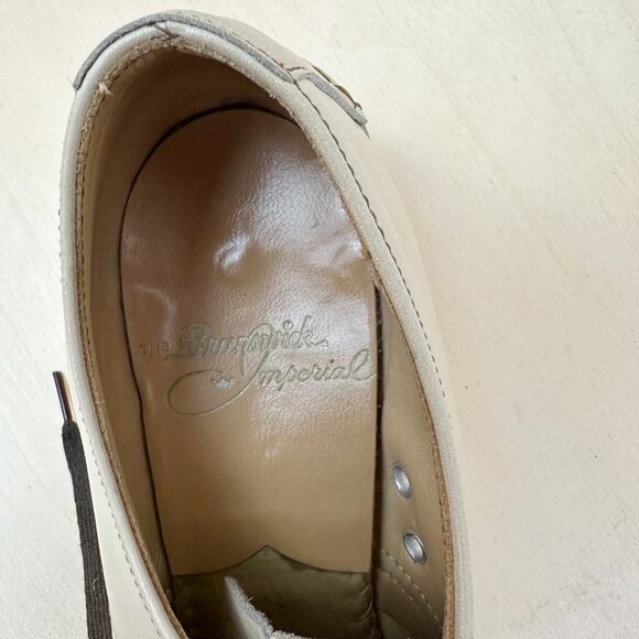 Vintage Brunswick Imperial Bowling Shoes Leather Women's Taupe 7 Right Hand - Picture 7 of 10